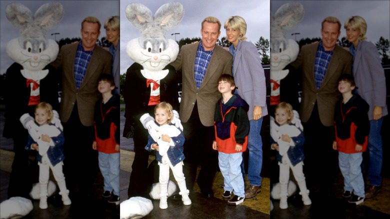 Hartman family with person in Bugs Bunny outfit