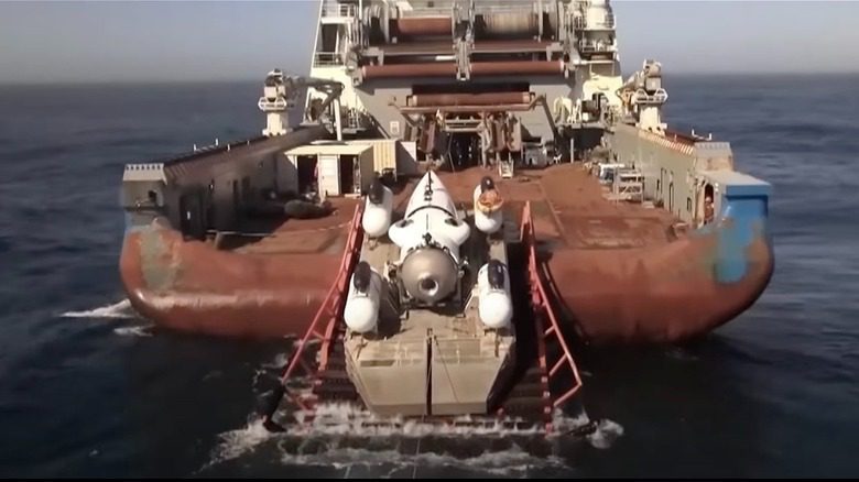 Titan submersible hitting ocean