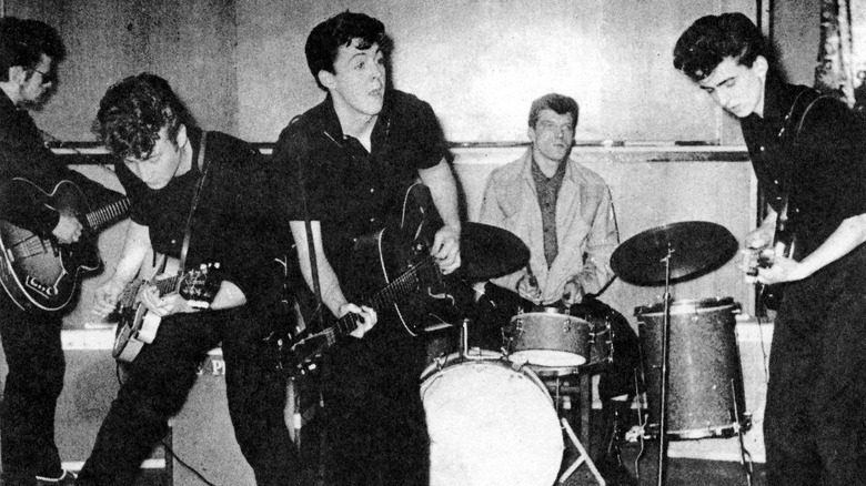 Very early beatles performance with John Hutch on drums