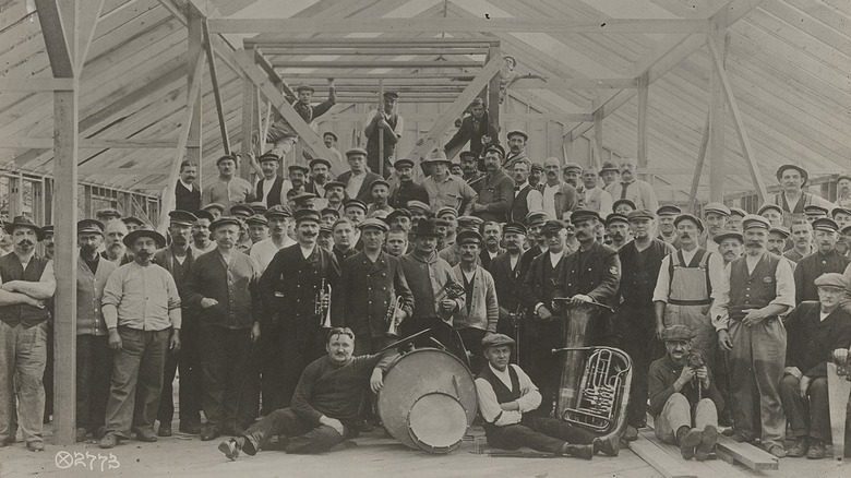 German POWs with musical instruments