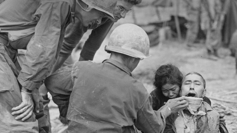 Wounded Japanese civilian