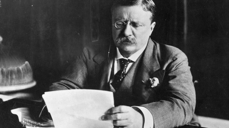 Theodore Roosevelt lit un journal