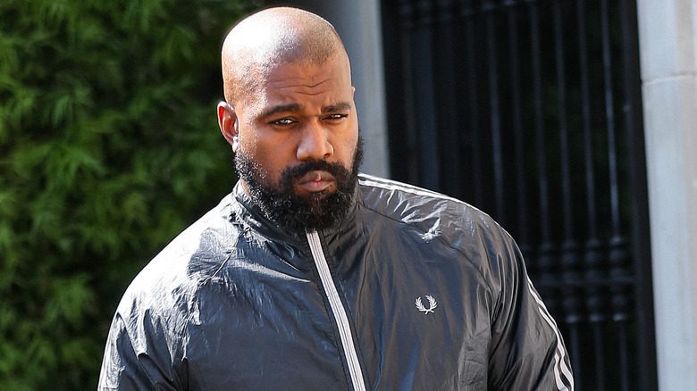 Kanye West looking towards camera