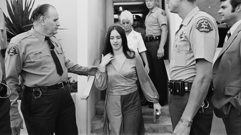Susan Atkins with police