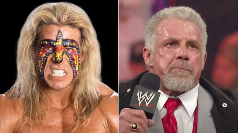Ultimate Warrior blond hair facepaint or holding mic