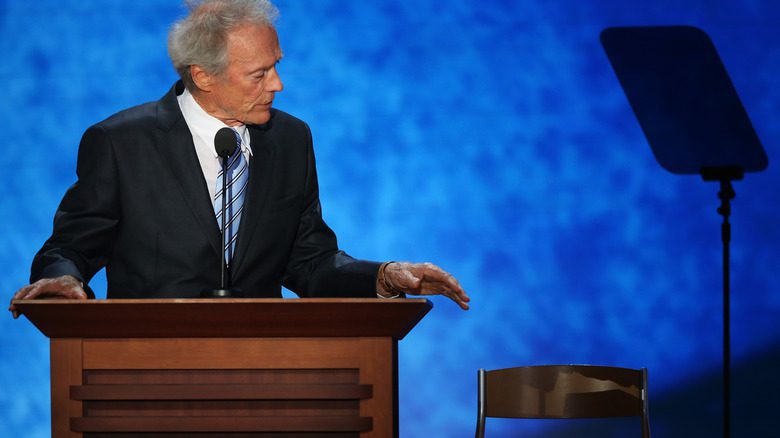 clint eastwood talking to empty chair