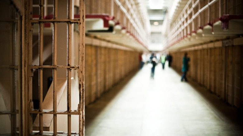 Open cell door in prison