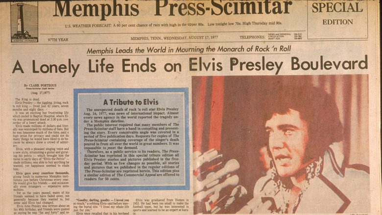 Elvis' death special newspaper