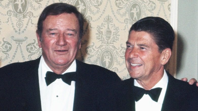 John Wayne poses with Ronald Reagan