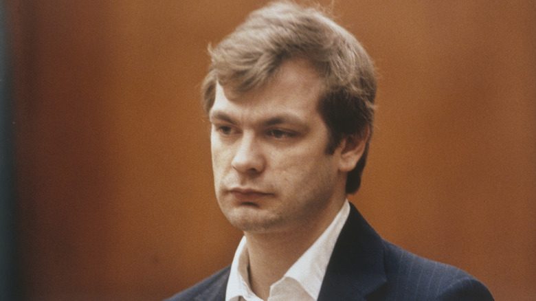 Jeffrey Dahmer in courtroom in suit