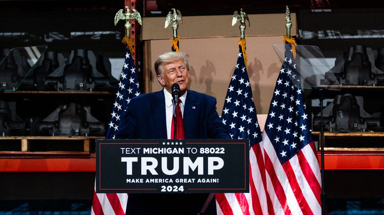 Donald Trump parle au Michigan