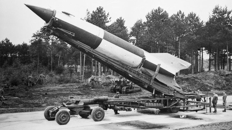 V-2 rocket on launch platform