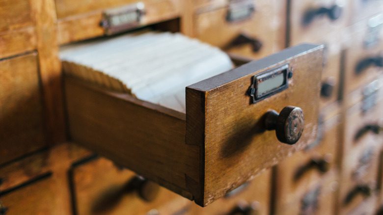 Library card catalog