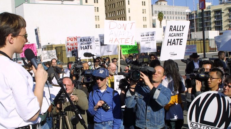 Protesters Outside of the Grammys