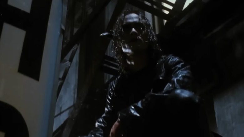 Brandon Lee the Crow on fire escape