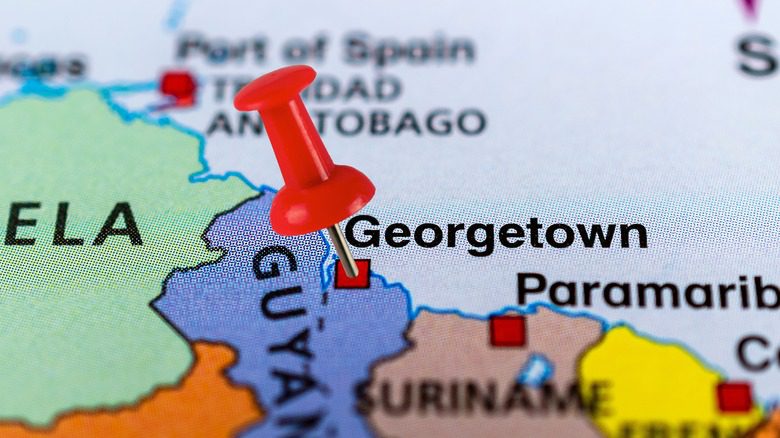 carte avec un épingle marquant Georgetown