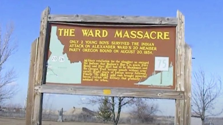 historical marker of the Ward massacre