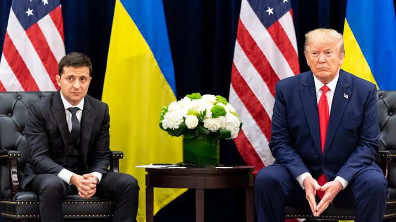 Volodymyr Zelensky with Donald Trump at the UN