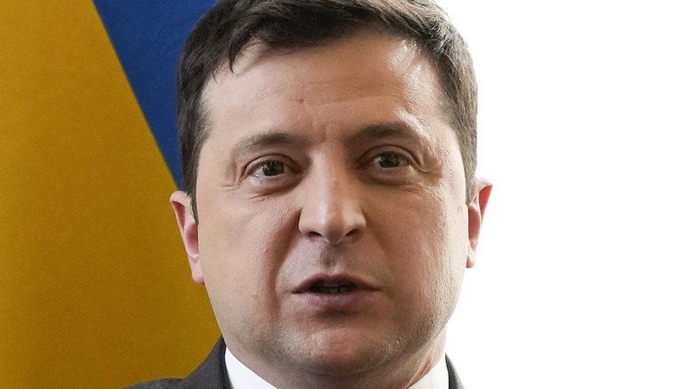 Volodymyr Zelensky talking