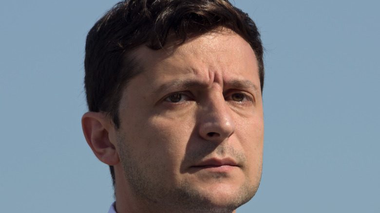 Volodymyr Zelensky, focused