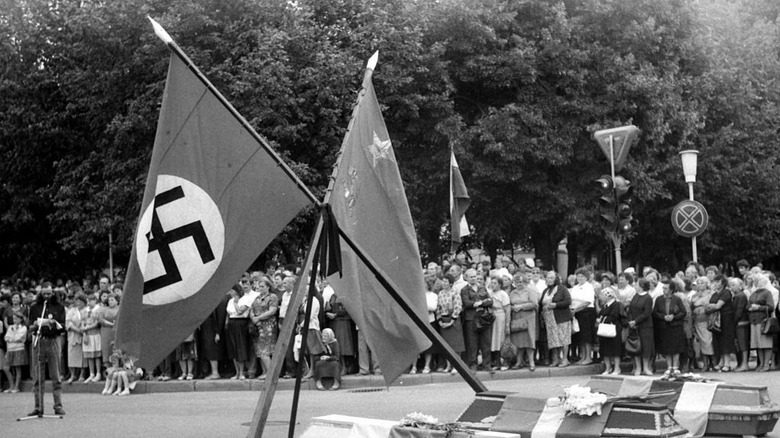 Baltic Way, Siaulai, Lithuania, nazi flag