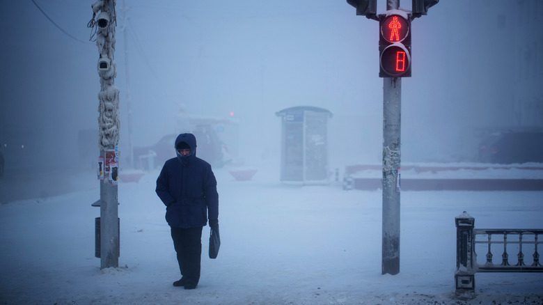 Rue de Yakoutsk en hiver