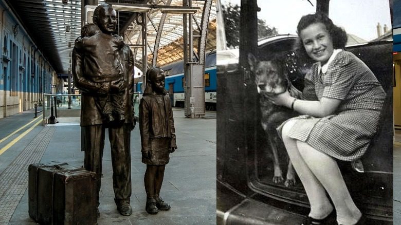 Mémorial à Nicholas Winton et l'une des personnes qu'il a sauvées