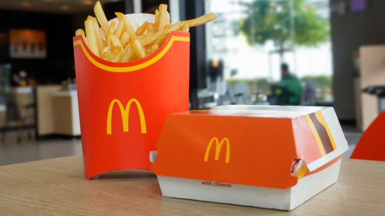 McDonald's burger and fries boxes