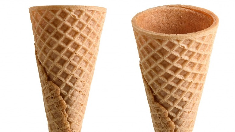 pair of empty ice cream cones