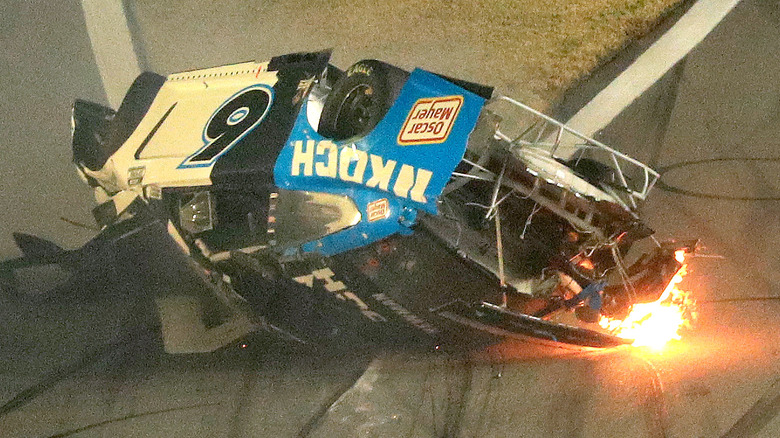 Voiture accidentée de Ryan Newman lors du Daytona 500 2020