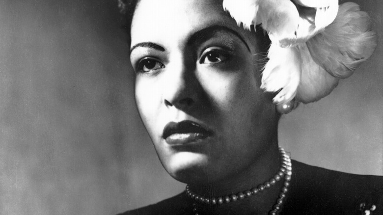 Jazz singer Billie Holiday poses for a portrait