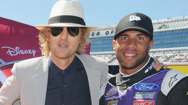 Owen Wilson et Bubba Wallace lors de la Daytona 500