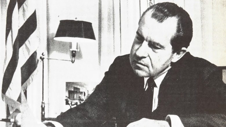 nixon at desk