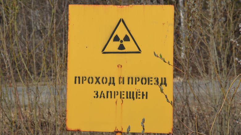 Sign near Mayak plant