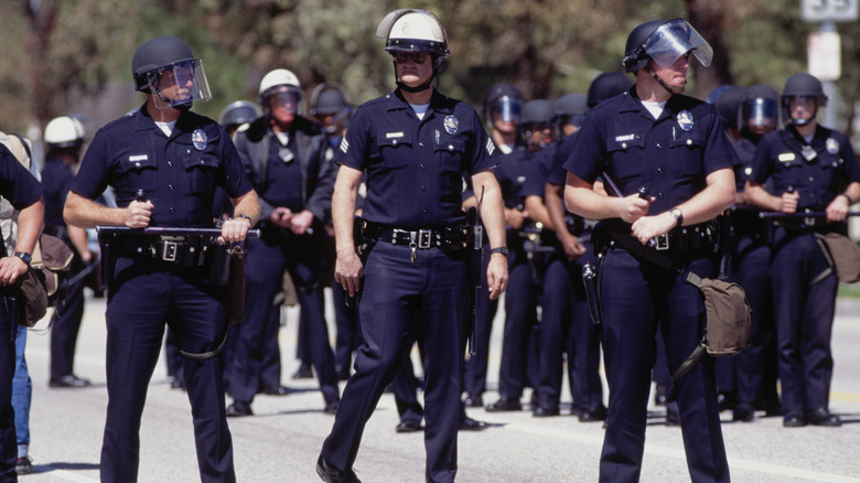 The LAPD in riot gear