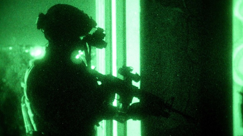 Special operative night vision shot