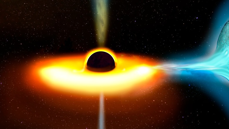 Supermassive black hole devouring a star