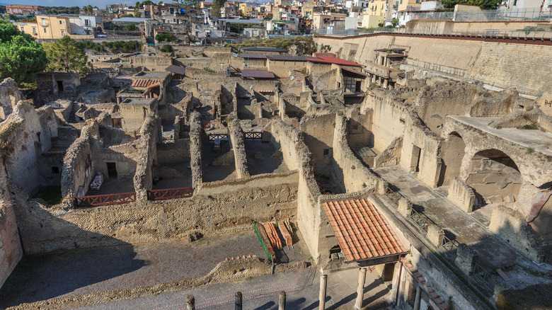 Excavation et ruines d'Herculanum