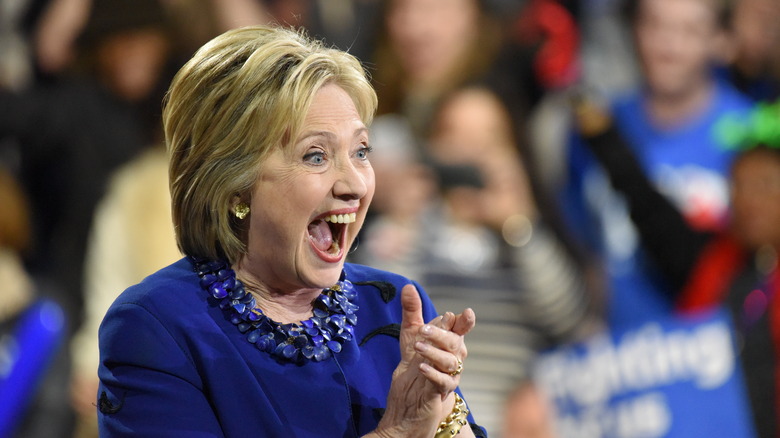 Hillary Clinton campaigning in 2016