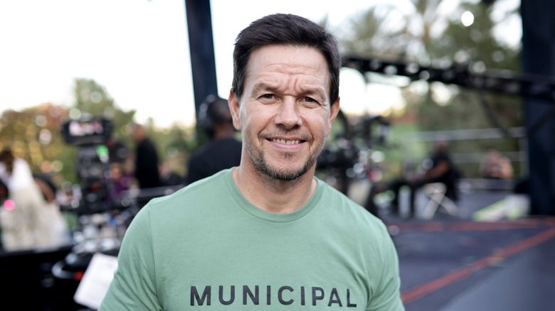 Mark Wahlberg pictured outside while attending The Netflix Cup