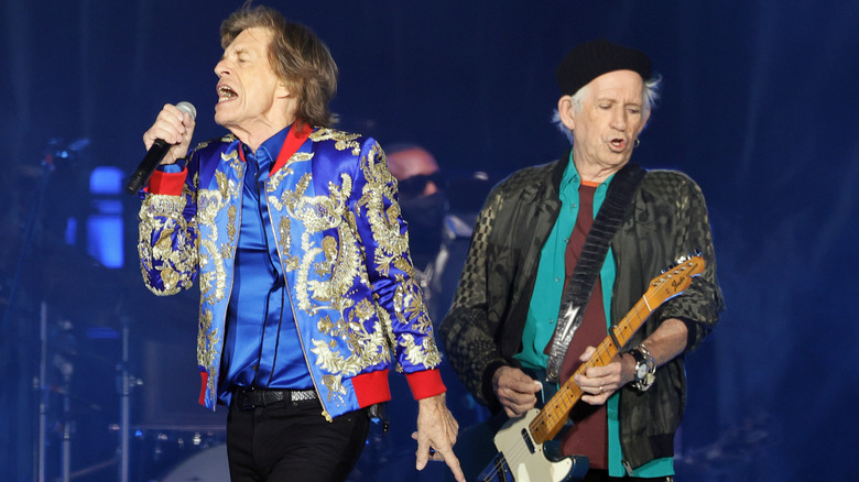 Mick Jagger and Keith Richards onstage