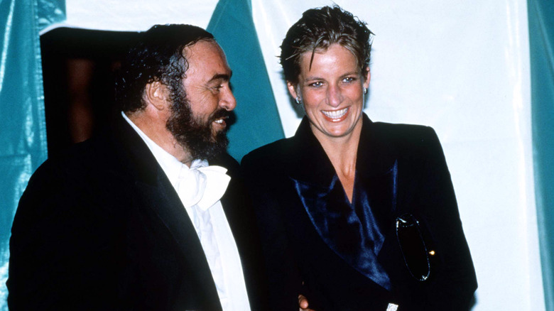 Luciano Pavarotti et la princesse Diana