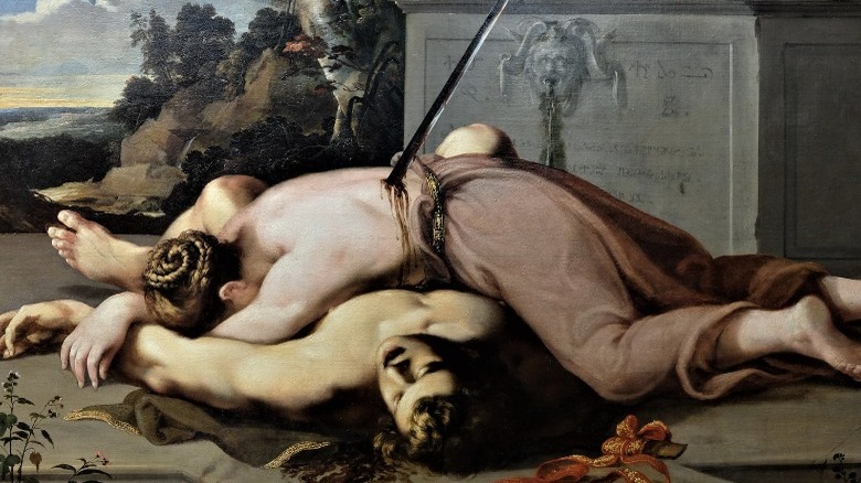 Pyramus et Thisbé morts au tombeau