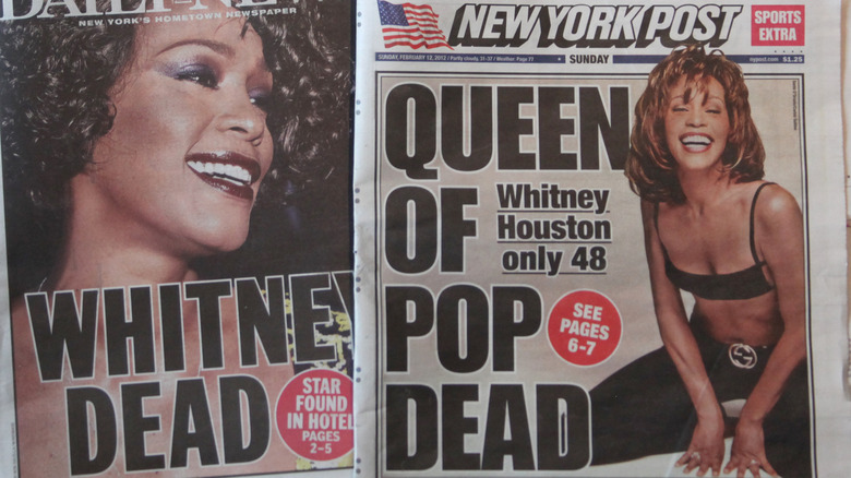 Journaux couvrant la mort de Whitney Houston