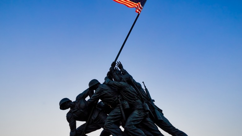 iwo jima monument slue sky background