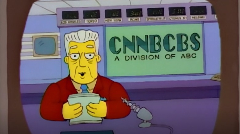 Kent Brockman lisant les nouvelles dans Les Simpsons