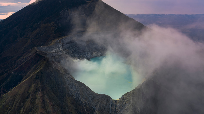 Gasses coming from a volcano