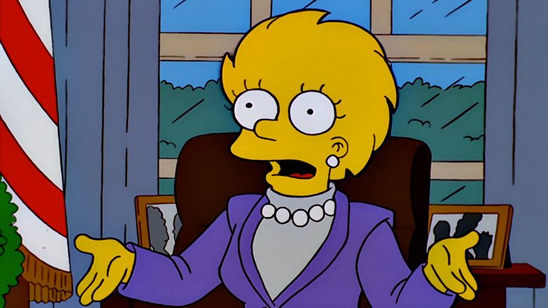 Lisa Simpson en tant que présidente dans Les Simpsons