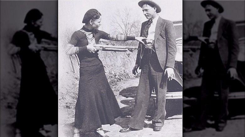 Bonnie and Clyde clowning