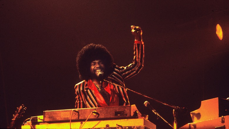 Billy Preston raises fist